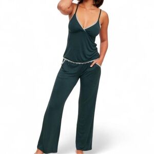 NWT Adore Me Audrie Dark Green Lace Cami & Wide Leg Pant Set XL